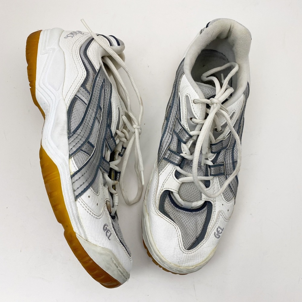 ASICS Gel Rocket BY258 Indoor Court Volleyball Shoes Womens 11 White‎ Silver
